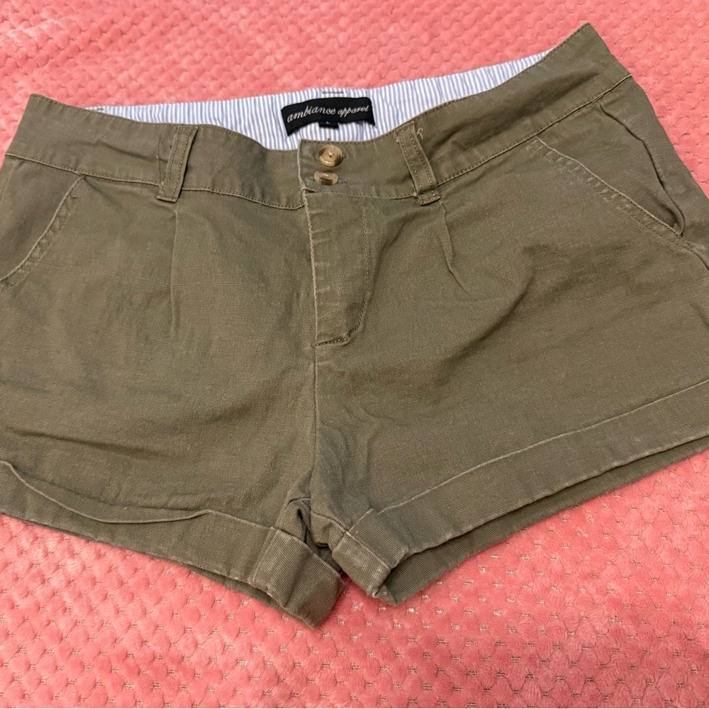 Ambiance Tan Cargo Shorts Lightweight Summer Style